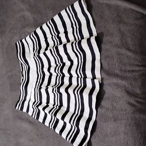 Ann Taylor Black and White Striped Skirt